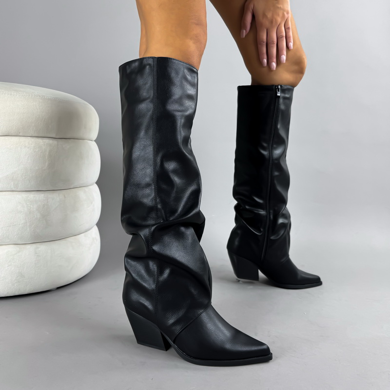 Černé vysoké kozačky