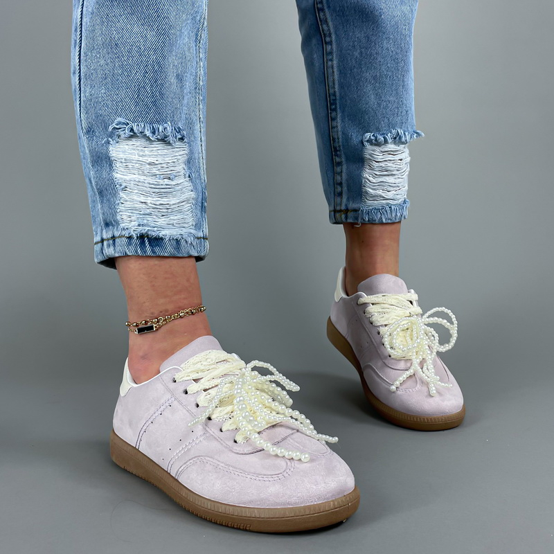 Fialové tenisky s perličkami