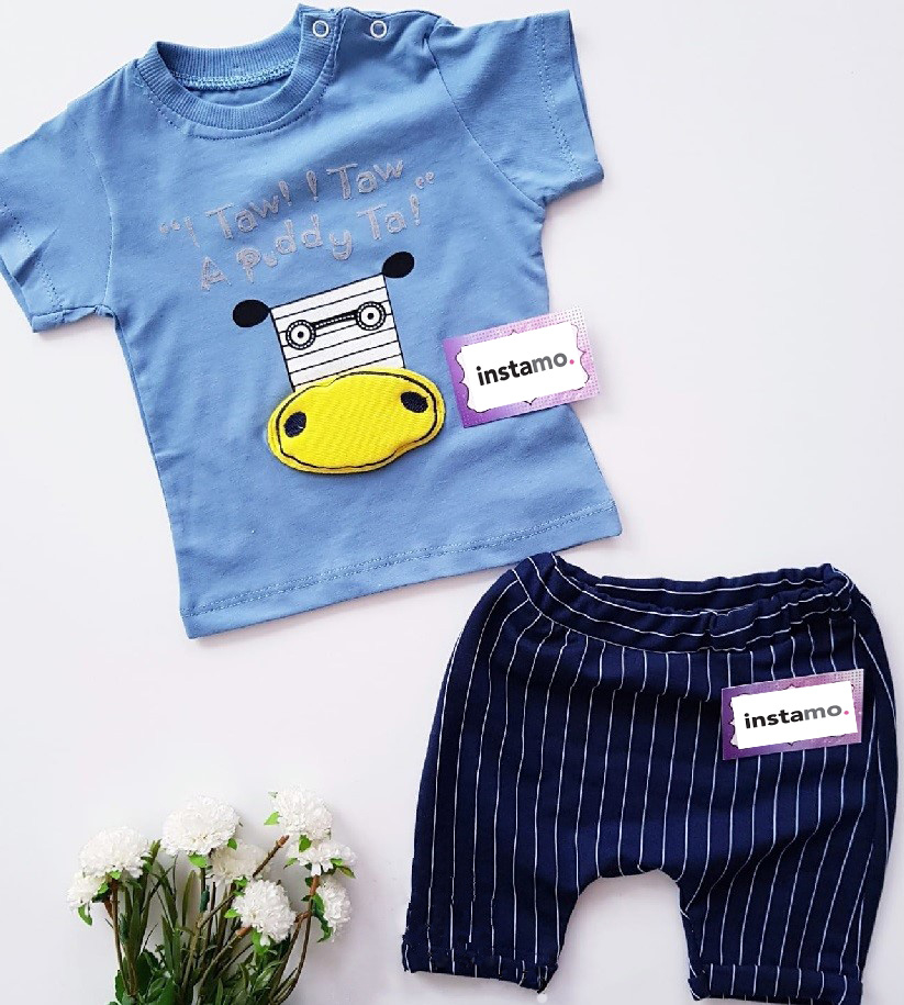 Modrá dvoudílná bavlněná souprava