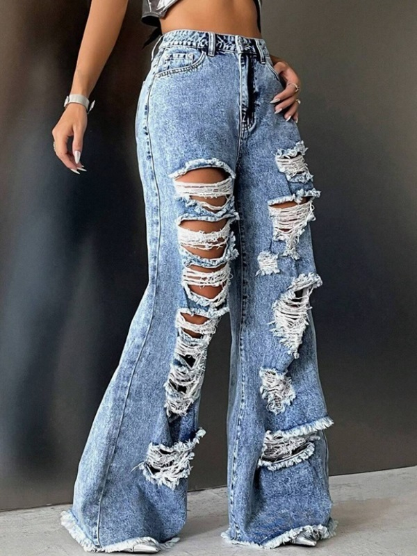 Modré potrhané džíny