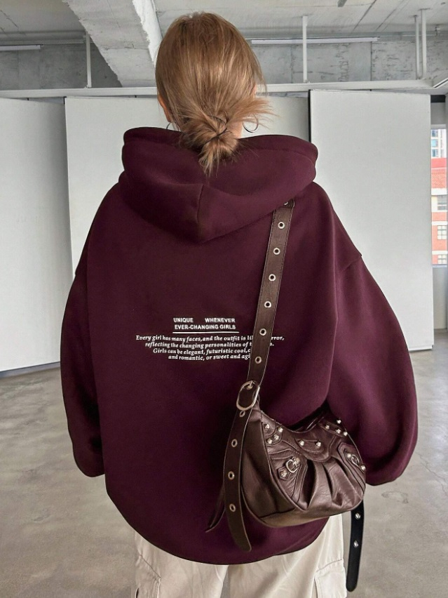 Vínová mikina s kapucí