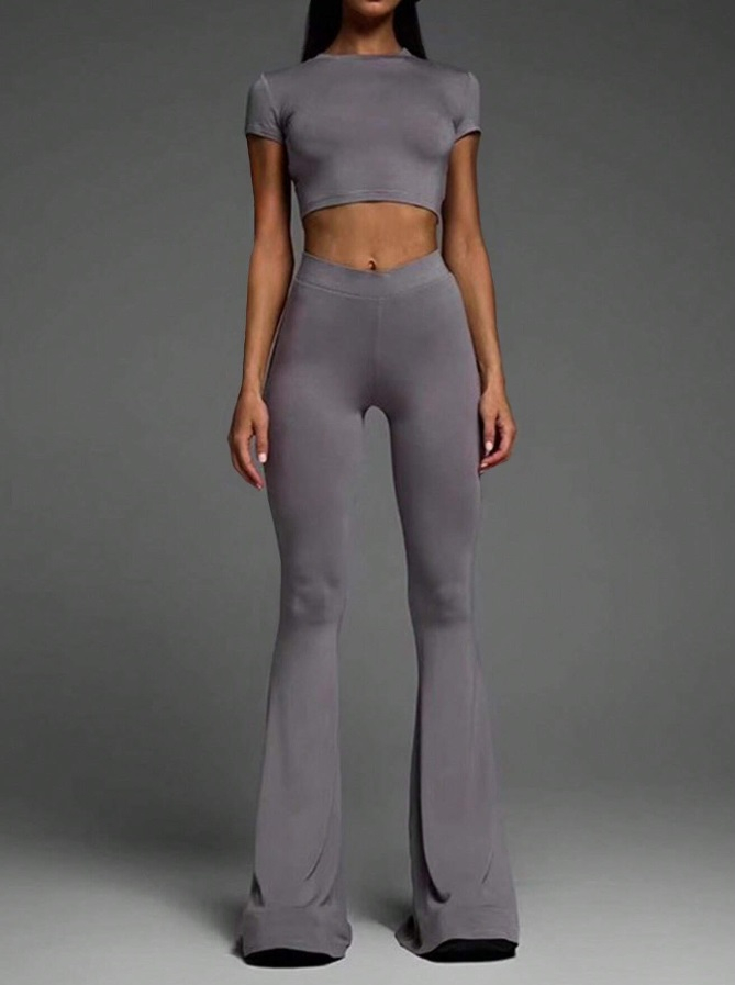 Fialový kalhotový komplet