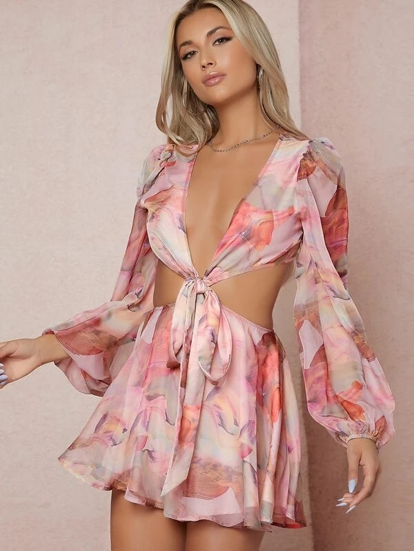 Růžový květinový overal