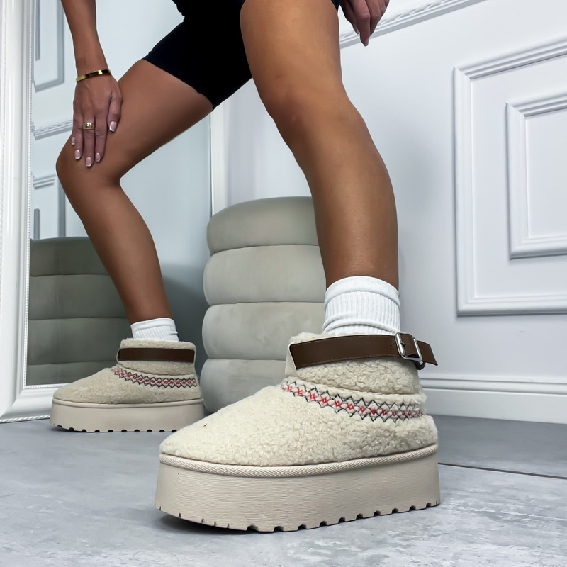 Béžové  TEDDY  sněhule