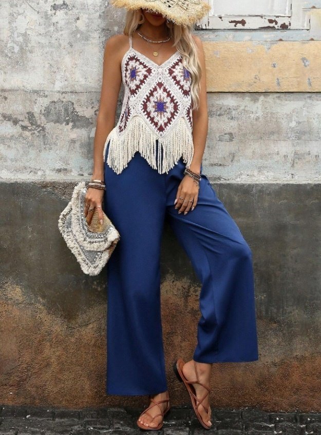 Modrý kalhotový komplet