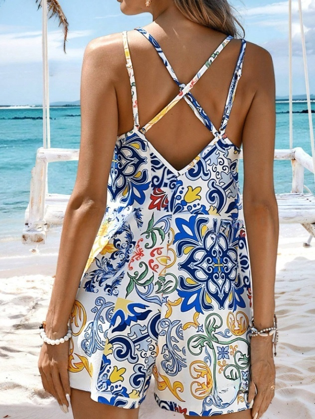 Vzorovaný krátký overal