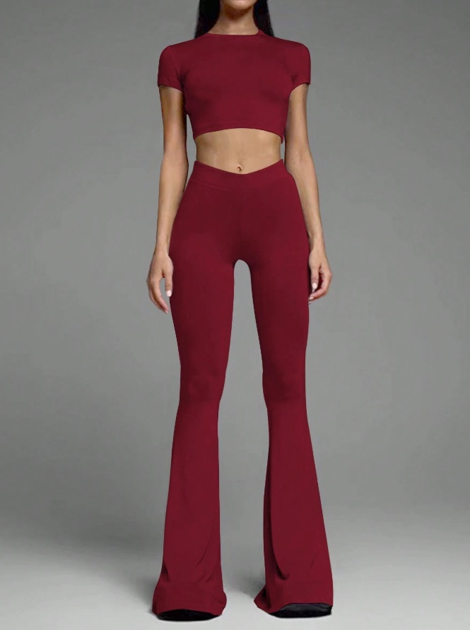 Vínový kalhotový komplet