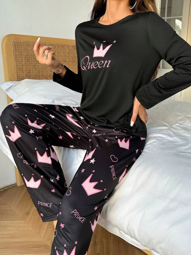 Černé pyžamo QUEEN