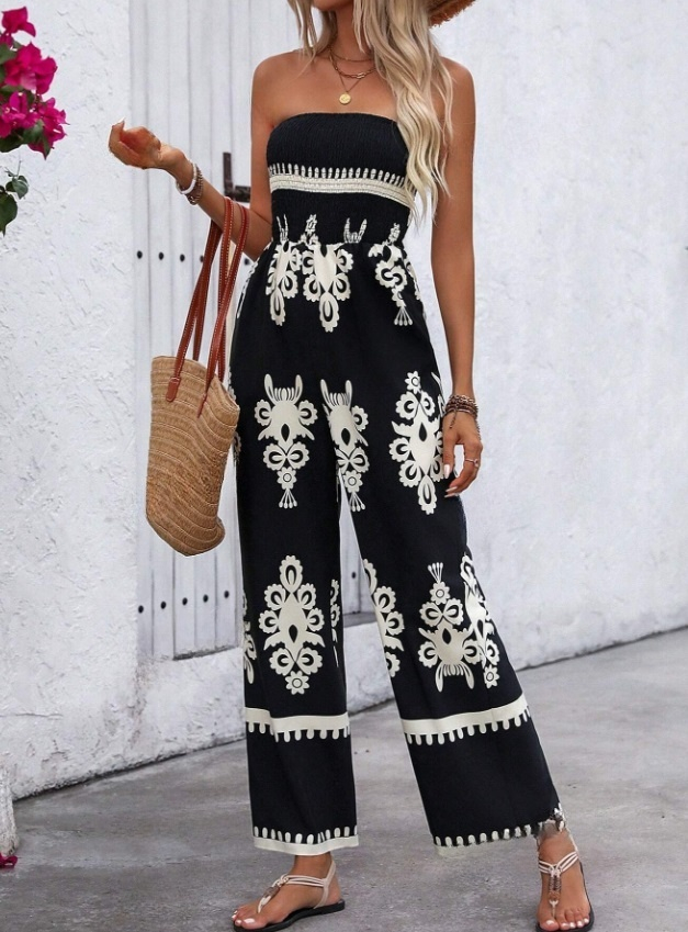 Černý béžový overal