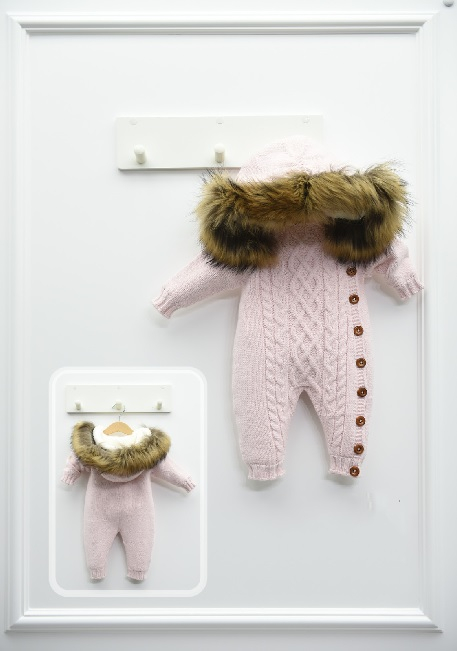 Dětský  růžový overal s kapucí