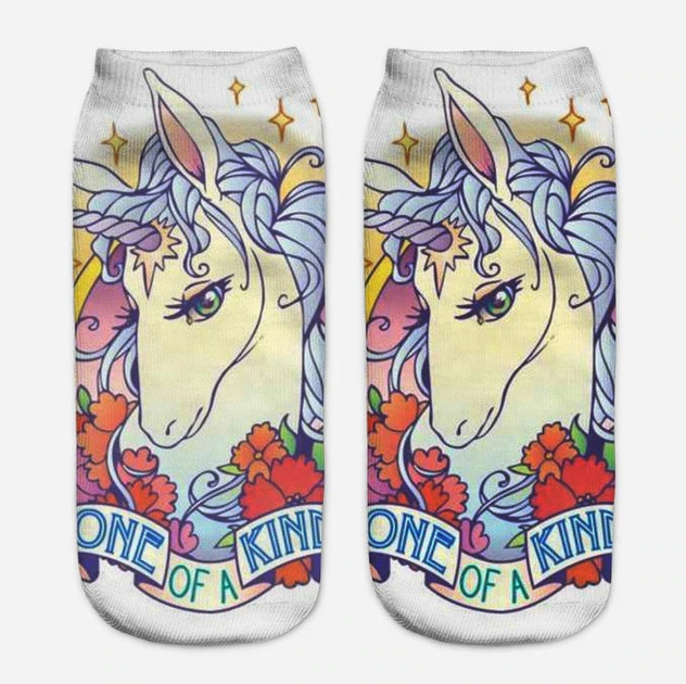 Ponožky jednorožec s 3D potiskem