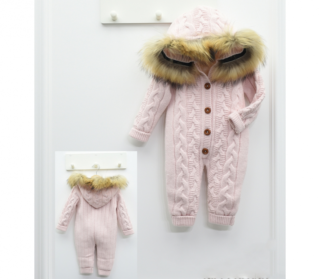 Dětský  růžový overal s kapucí