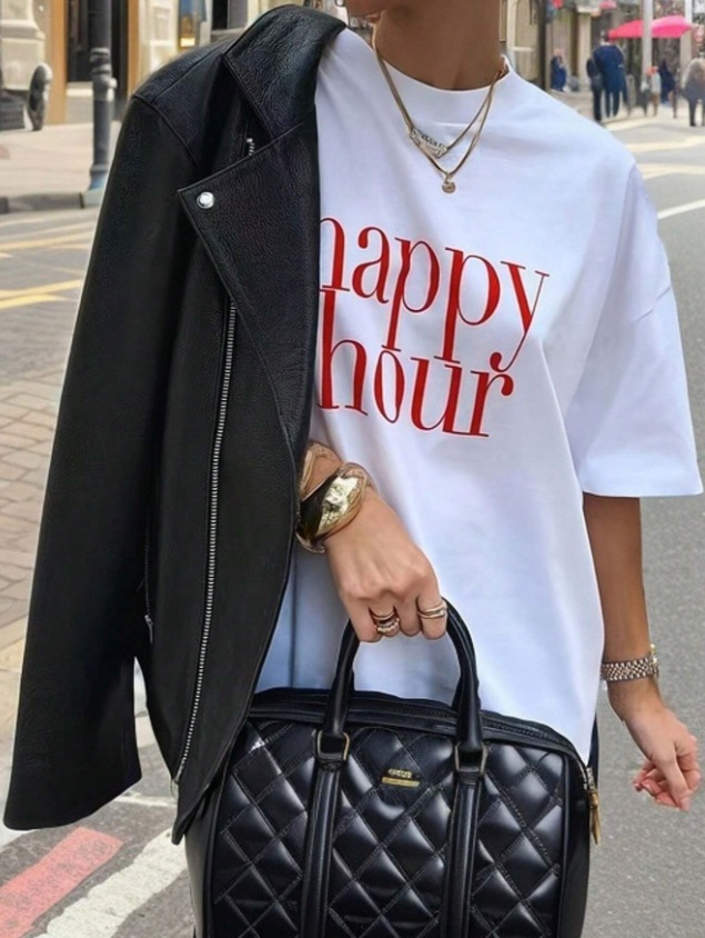 Bílé tričko HAPPY HOUR