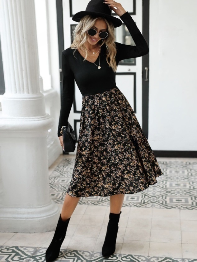 Černé šaty s potiskem