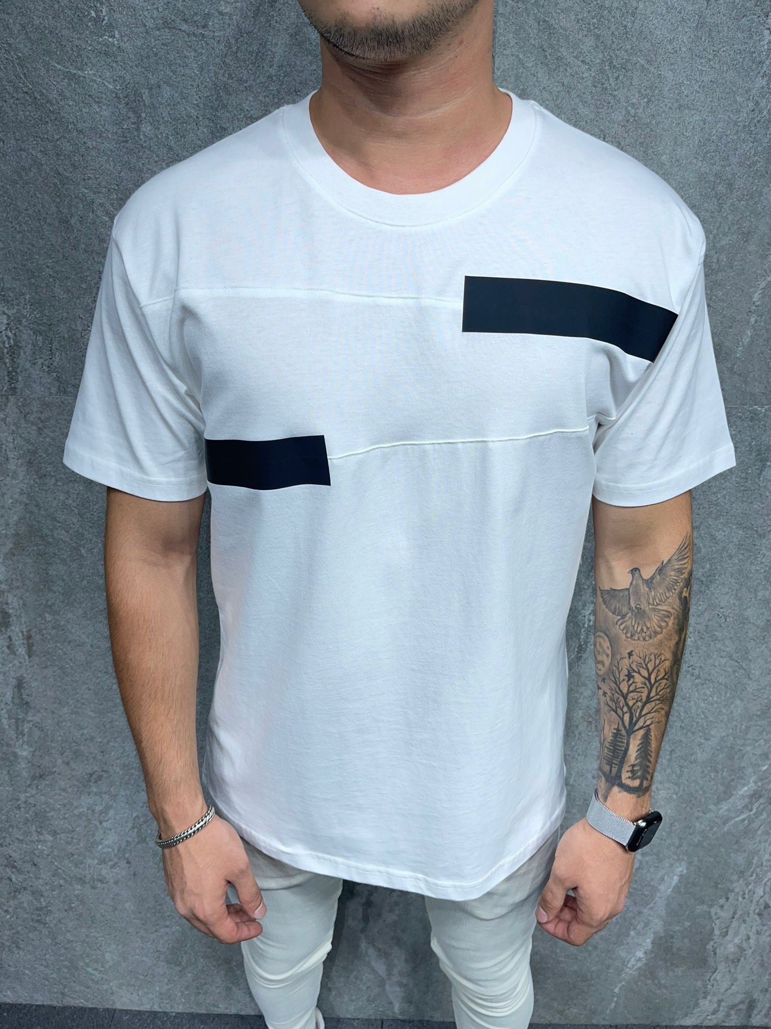 Bílé bavlněné tričko