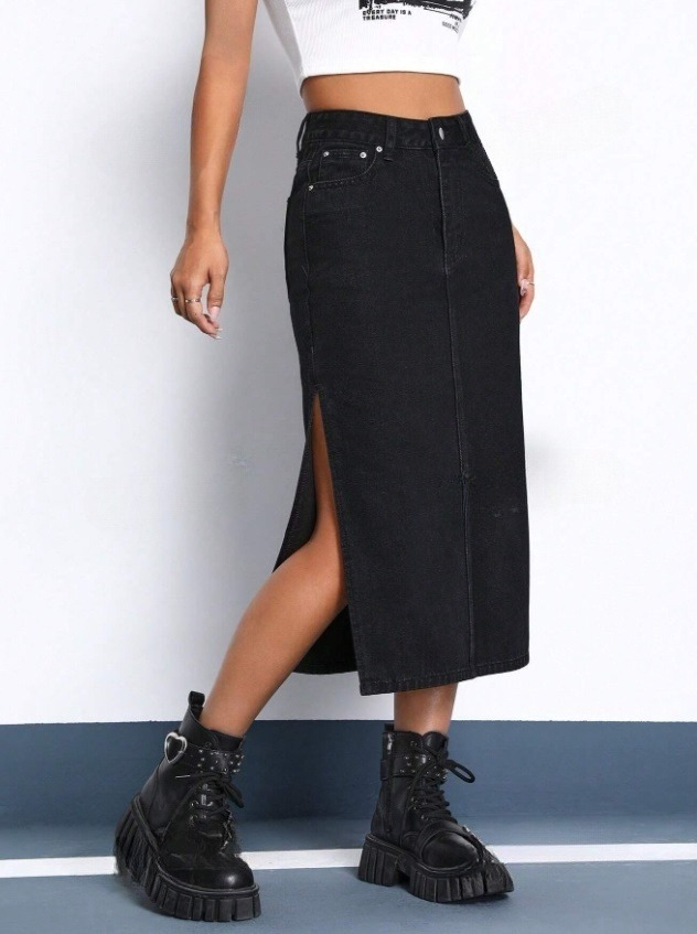 Černá džínová sukně