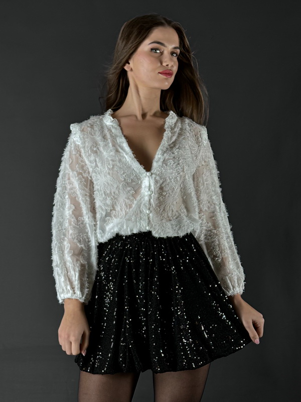 Černá flitrovaná sukně