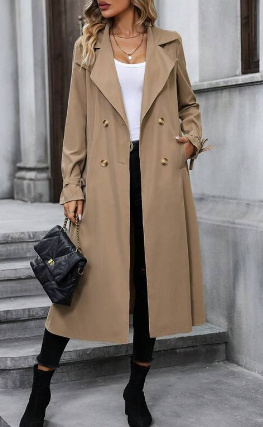 Hnědý dlouhý kabát