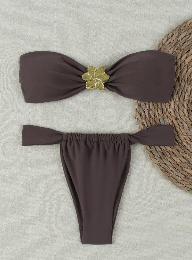 Hnědé dvoudílné plavky