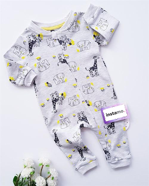 Šedý bavlněný overal