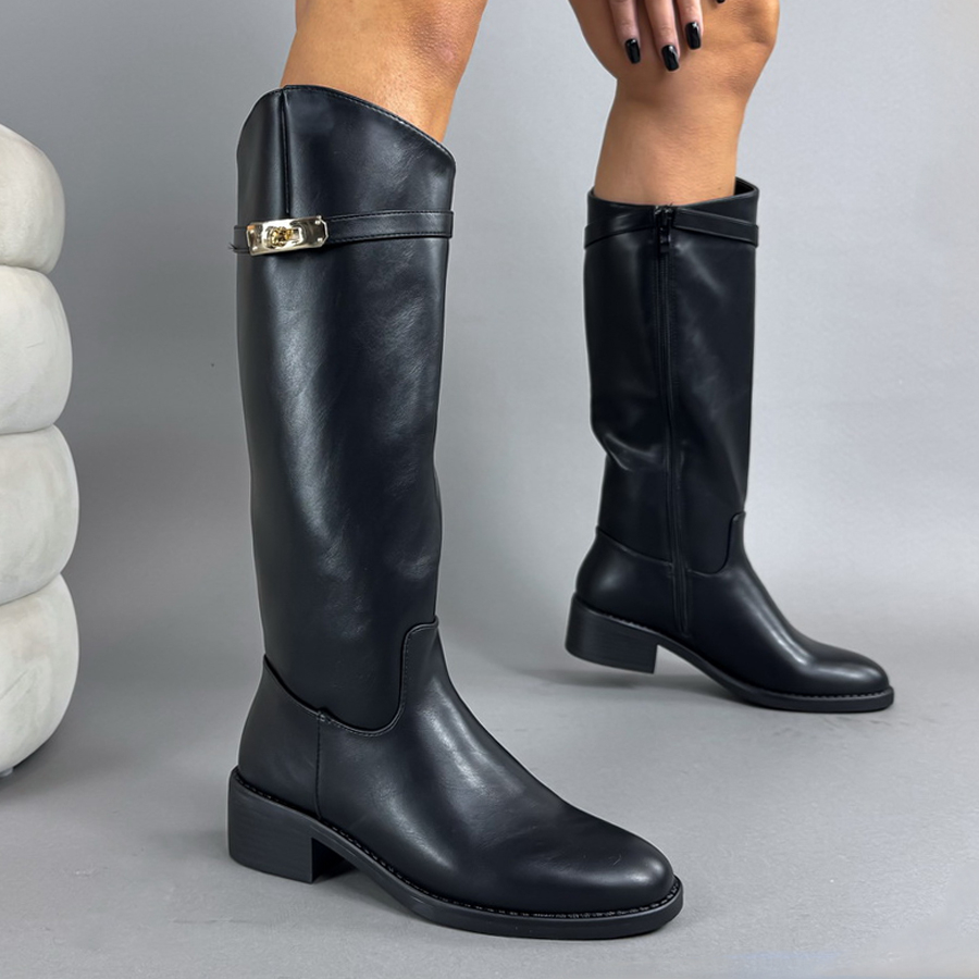 Černé vysoké kozačky