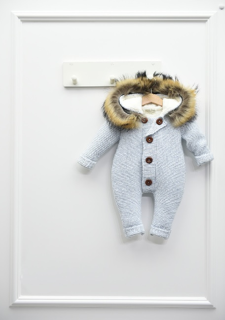 Dětský modrý overal s kapucí