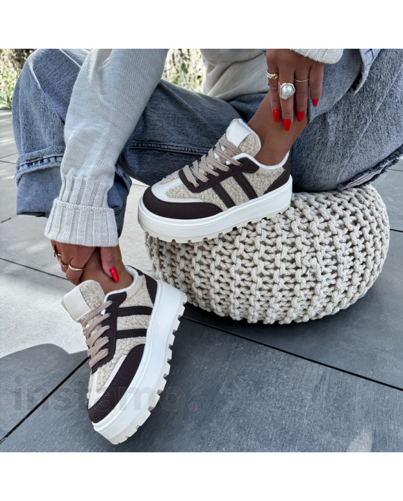 HNĚDÉ TEDDY TENISKY-321227-20