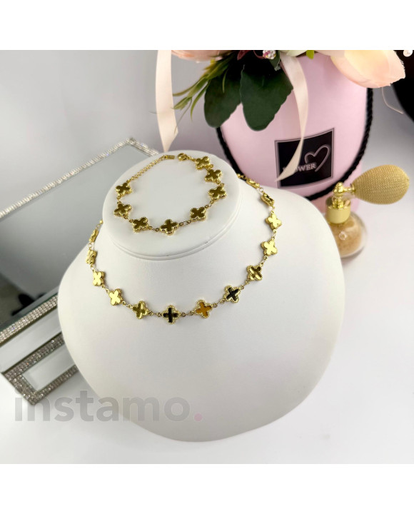 Dámská ocelová souprava pozlacená-322242-20