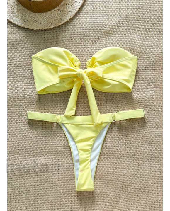 Žluté dvoudílné plavky-321013-20