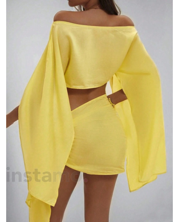 Žlultý sukňový komplet-320608-20