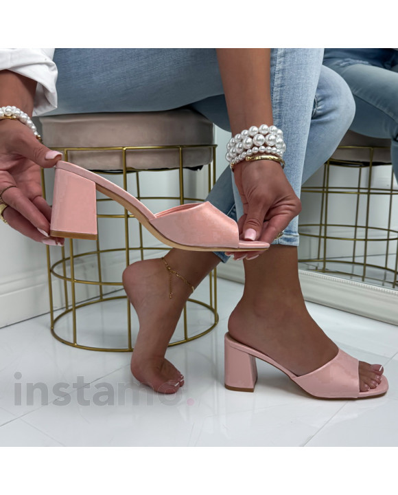 Růžové pantofle na podpatku-327274-20