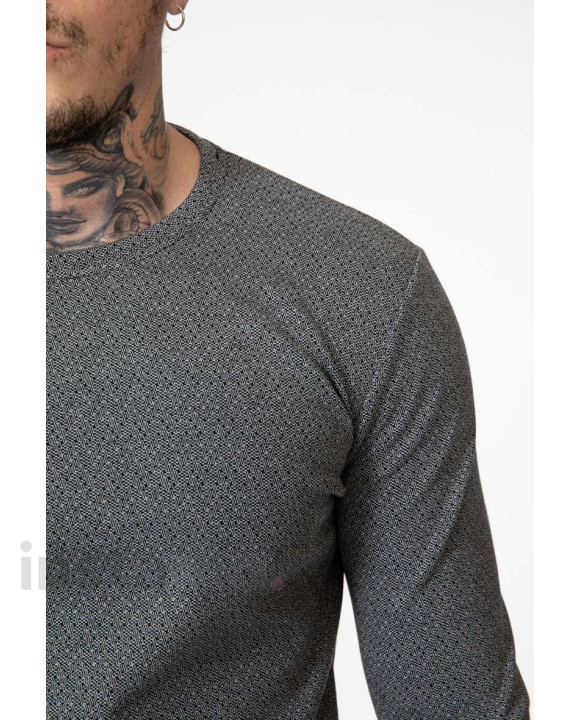 Šedé vzorované tričko-244115-20