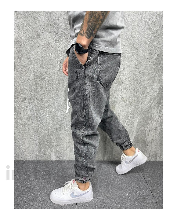 Šedé džíny v pase na gumičku-255321-20