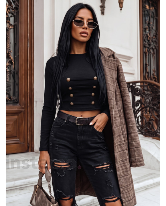 Černý top s knoflíky-330342-20