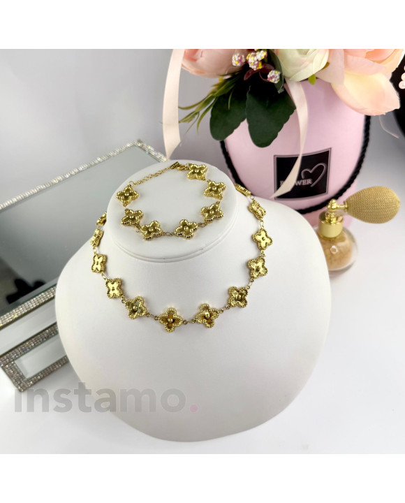 Dámská ocelová souprava pozlacená-322246-20