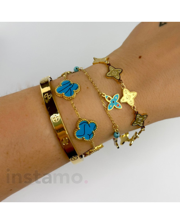 Dámský ocelový náramek s přívěskami-321956-20