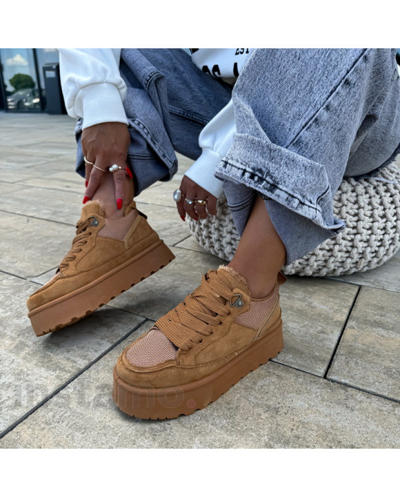 Camelové zateplené tenisky-321495-20