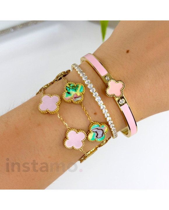 Dámský ocelový náramek růžový-321833-20