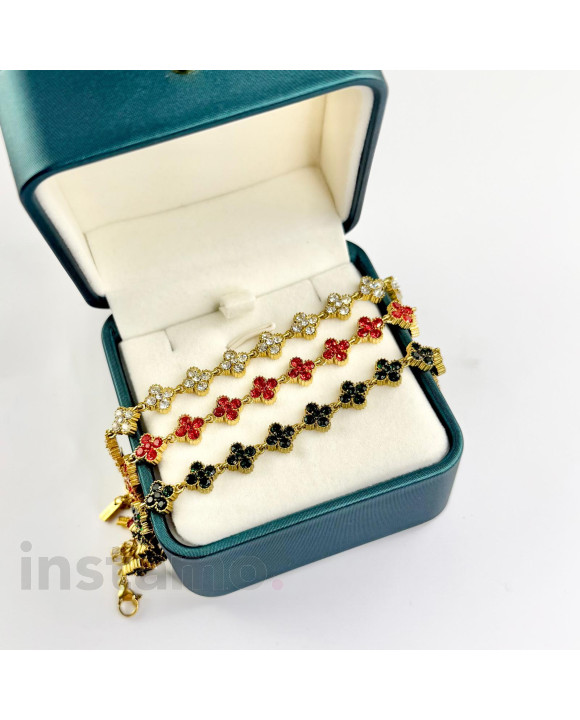 Dámský ocelový náramek červený-321583-20