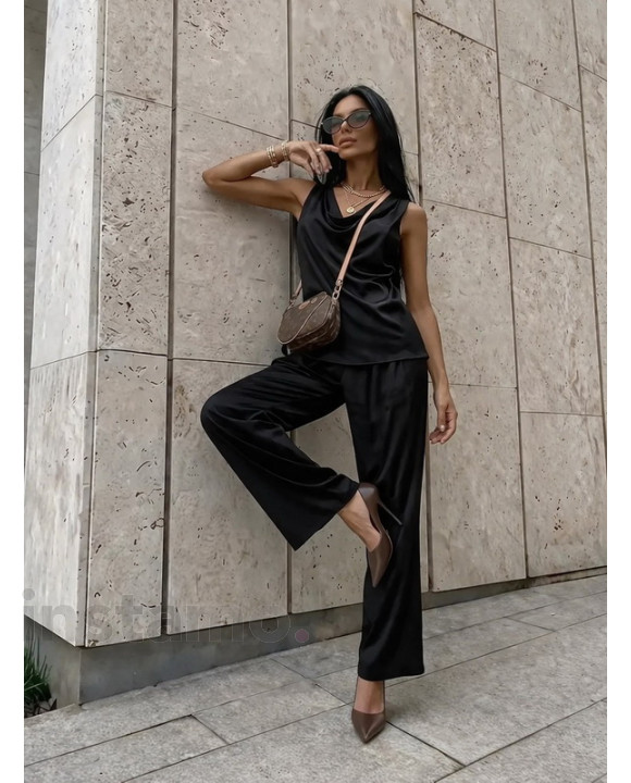 Černý saténový komplet-327074-20