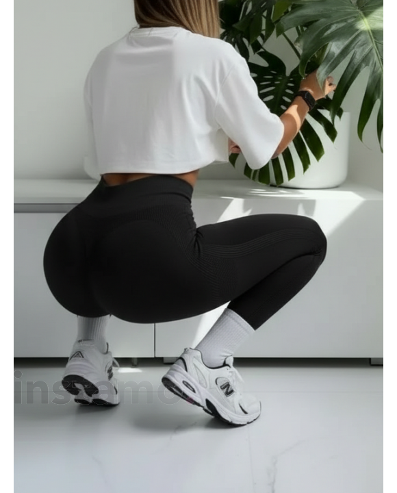 Černé double push-up legíny-324642-20