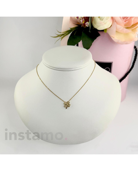 Ocelový náhrdelník s přívěskem čtyřlístek-321772-20