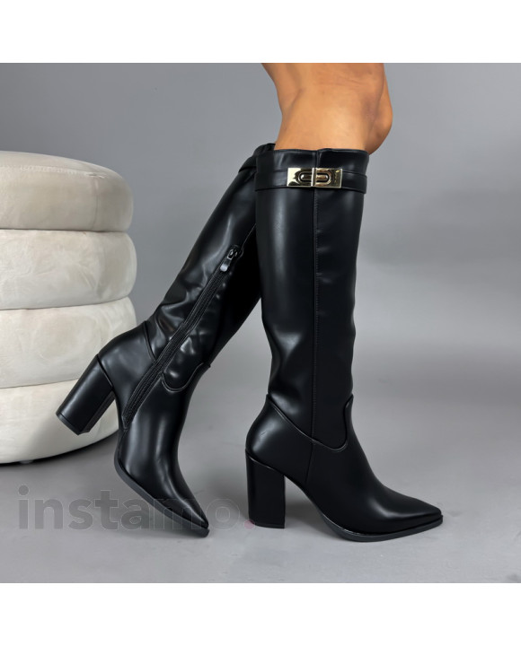 Černé vysoké kozačky-323326-20