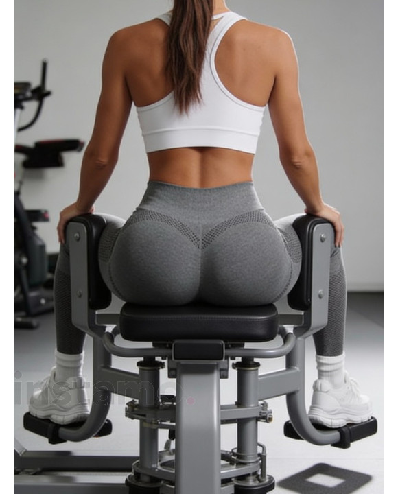 Tmavě šedé push-up legíny-324636-20