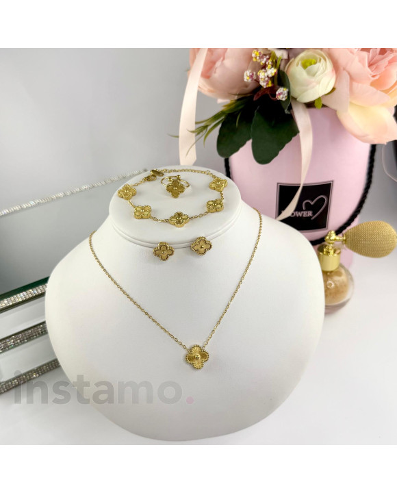 Dámská ocelová souprava s prstenem-322227-20