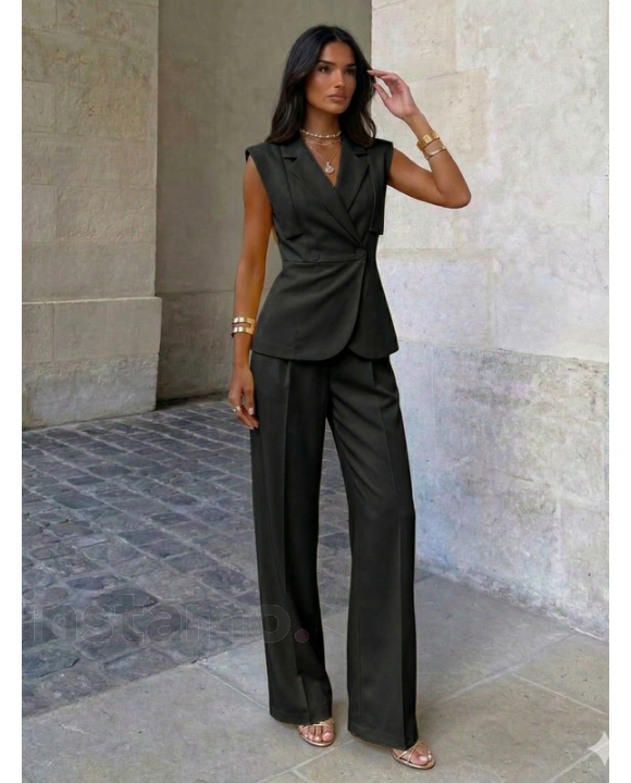 Černý kalhotový komplet-327057-20