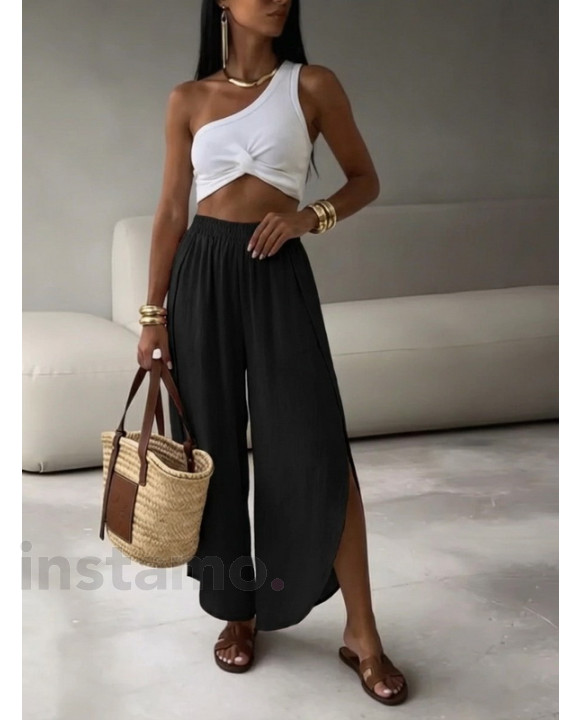 Černé saténové kalhoty-326658-20