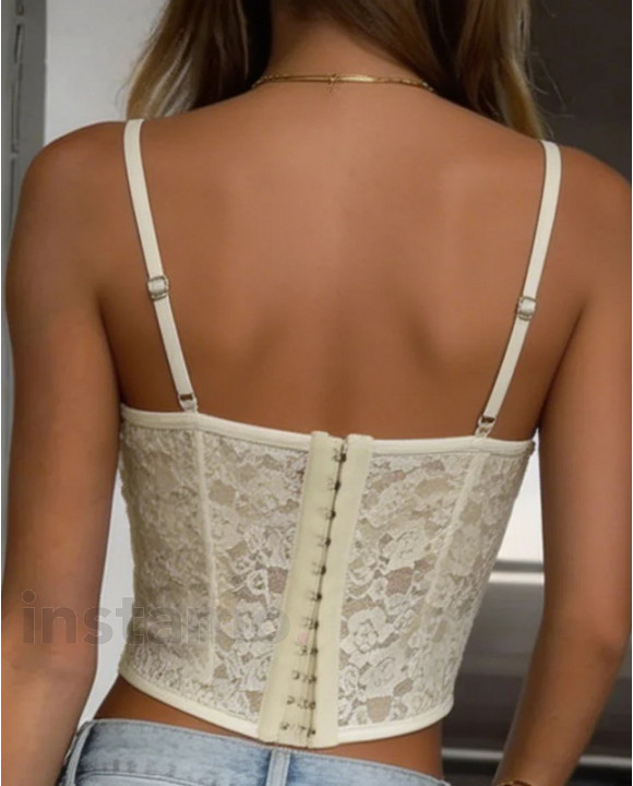 Béžový krajkovaný korzet-327122-20