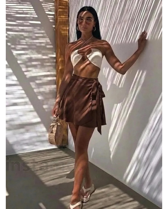 CHOCO saténová zavinovací sukně-328111-20