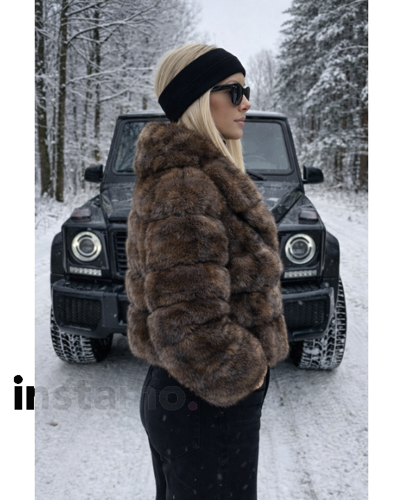 Hnědý kožušinový kabát-324972-20